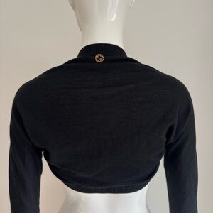 Authentic black cashmere Gucci bolero shrug cardigan